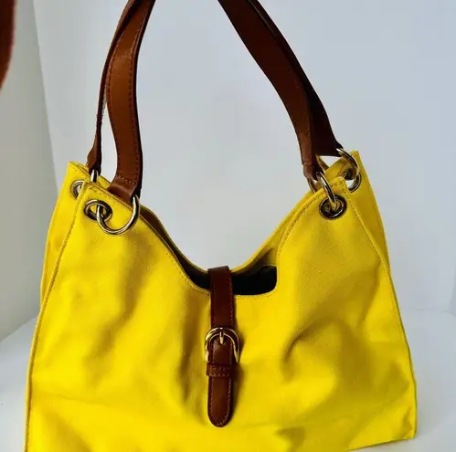 Talbots  Yellow Canvas Shoulder Bag