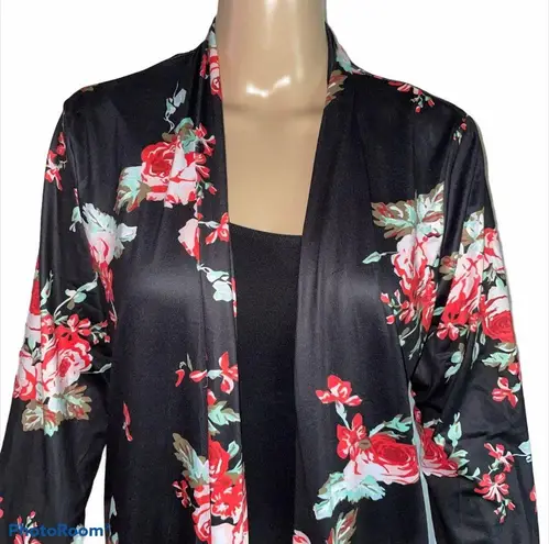 Ecowish floral long sleeve kimono