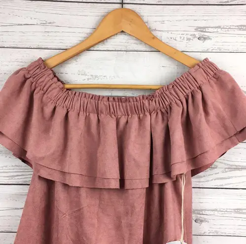 Young Fabulous and Broke  Blush Ruffle Blouse