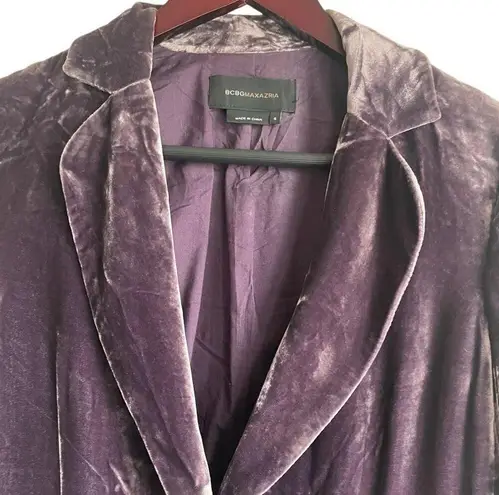 BCBGMAXAZRIA BCGBMaxazria Women Jacket S Purple Crushed Velvet Rocker Y2K Retro Whimsigoth