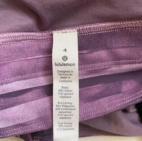 Lululemon  Energy Sports Bra Long Line Shadowed Smoked Mullberry Size 4