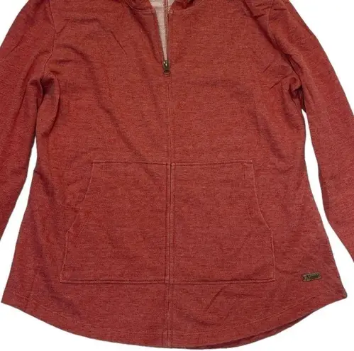 Natural Reflections  French Terry Full Zip Hoodie Size Medium heather red orange