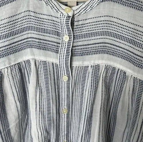 Loft ANN TAYLOR  Top Stripe Blue White Blouse Business Casual Office Extra Small