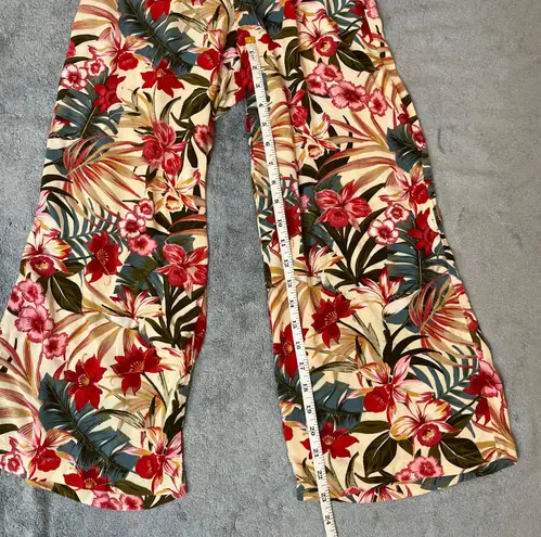 Evolutionary Floral Tropical Flowy Vacation Wide Leg Pants Multi