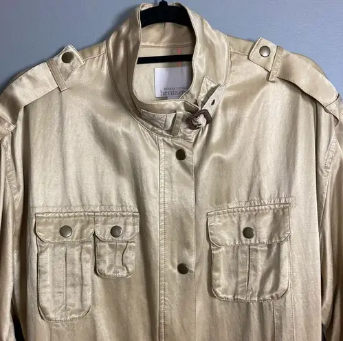 Banana Republic  Trench Jacket Heritage Brand Safari Damask extra large AMAZING!!