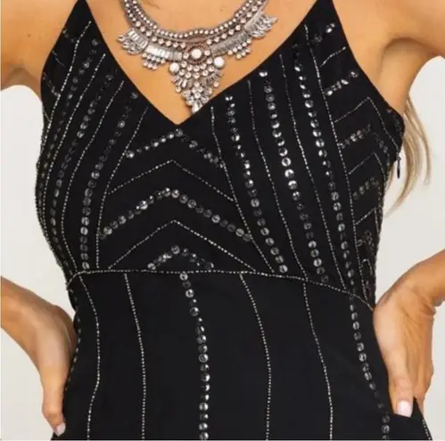 Idyllwind Miranda Lambert Black Sequin Mini Dress Spaghetti Adjustable Strap LBD