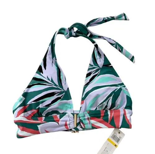 Anne cole  Women's Zesty Tropical Printed Ring Halter Bikini Top Size M NWT