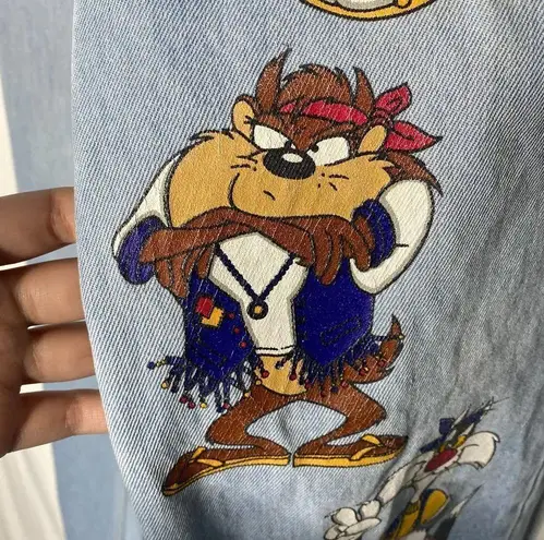 Jerry Leigh Vintage 90s Looney Tunes Disco Jeans Light Wash Size 9 Cartoons