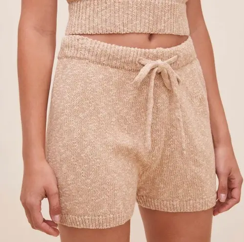 ASTR  the Label Women's Sweater Knit Drawstring Shorts Beige  size XS b10