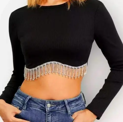 Sincerely Jules Rhinestone Crop Top