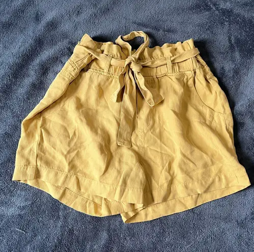 Thread and Supply Yellow Tie Front Shorts