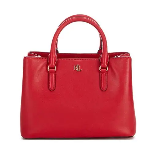 Lauren Ralph Lauren Marcy 26 Small Satchel in Red, NEW w/Tag Retail $350 Red