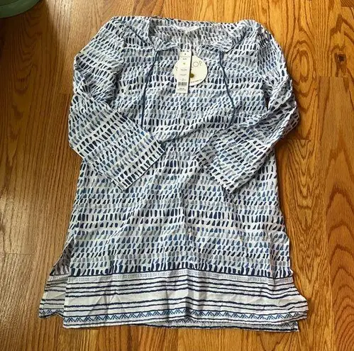 Nvelop Sun blue and white print swim beach coverup size small