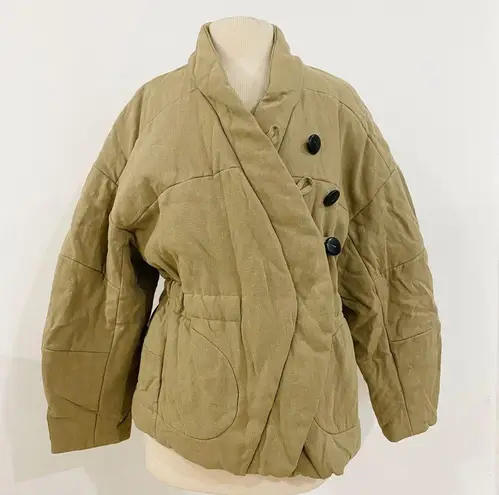 Ba&sh Paris 100% linen quilted jacket