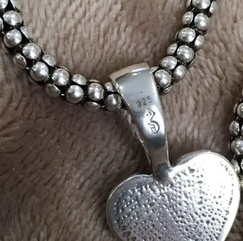 Silpada Sterling Silver Heart Pendant Popcorn Necklace S1516 N1106 Retired HTF