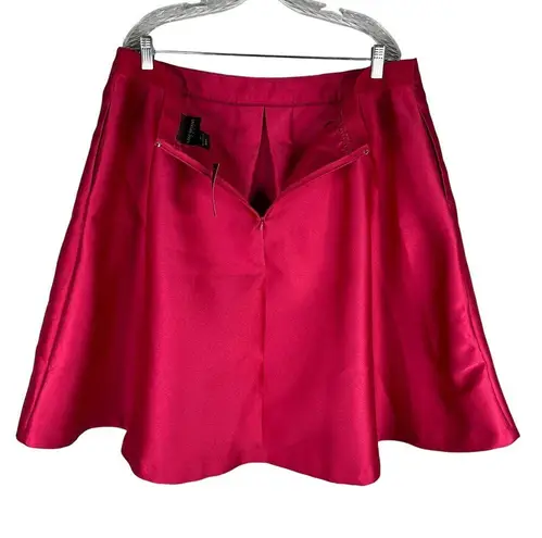 Lane Bryant  Skirt 20 Fuchsia Back Zipper Elastic Band New