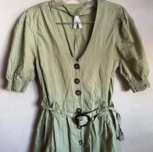 Live 4 Truth Sage Green Button Down Safari Dress