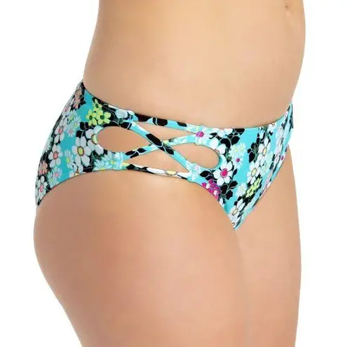 California Waves  Floral Strappy Bikini Swim Bottom