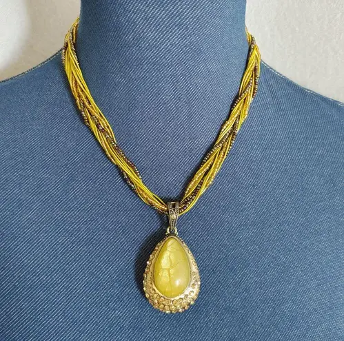 Gold Turkish Stone Statement Necklace Set