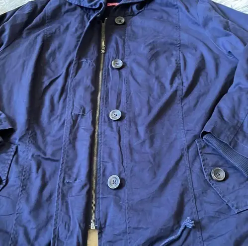 Woman Within  Women’s Sherpa-Lined Hooded Parka Jacket in Navy size 26W