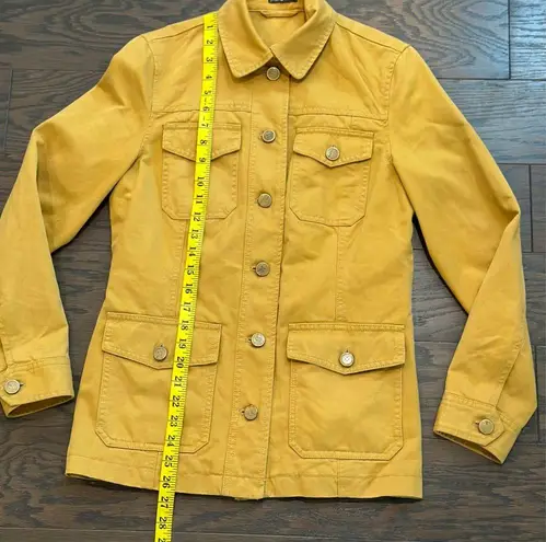 J. McLaughlin  Classic Twill Cargo Utility Jacket in Mustard Yellow Size XS