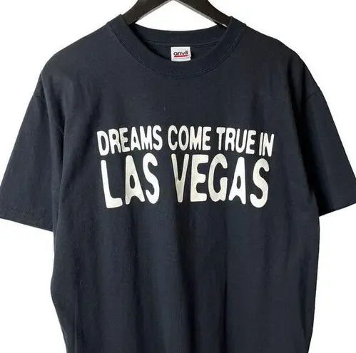 Urban Outfitters Vintage Y2K Las Vegas Dreams Come True Graphic Tee Black Medium T Shirt Solid