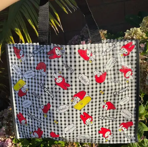 Sanrio White And Black Checkered My Melody Tote Bag