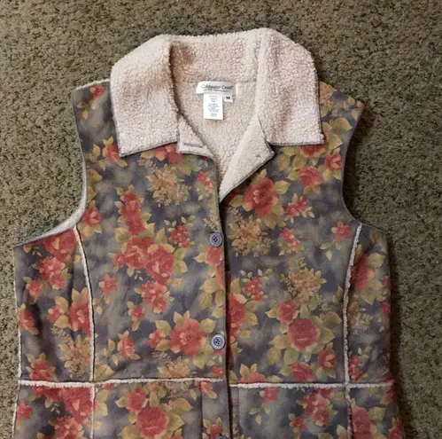 Coldwater Creek Berber Floral Vest Sz M