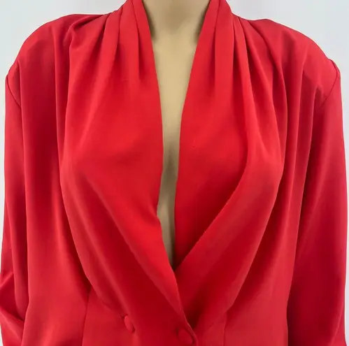 American Vintage Sonya Ratay for San Andre (12) Womens VINTAGE 80s Red 100% Silk Blouse Top