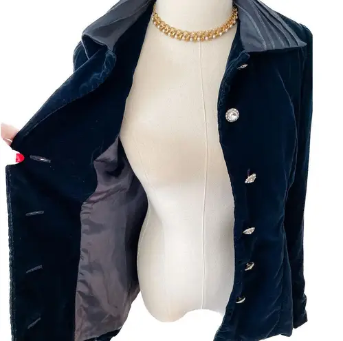Velvet & rhinestone bespoke hand tailored evening jacket size small XS
