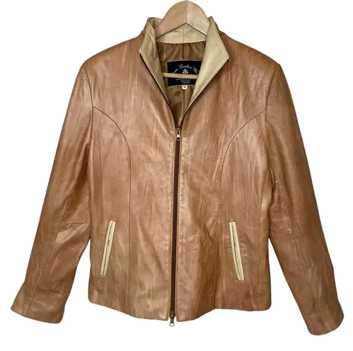 Denis Leather Works Tan Italian Leather Jacket Women’s size 42 / US 6