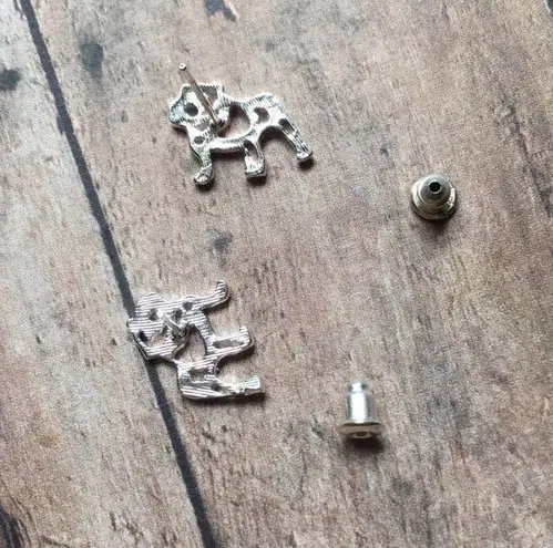 NEW Silver Bully Bulldog Stud Earrings UGA University Of Georgia Samford