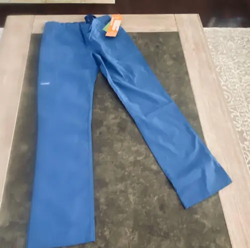 Landau Essentials Scrub Pants for Women: 9 Pockets, Modern Tailored Fit, Drawstring / Elastic Waist, Straight Leg 8380 Blue Size XXS