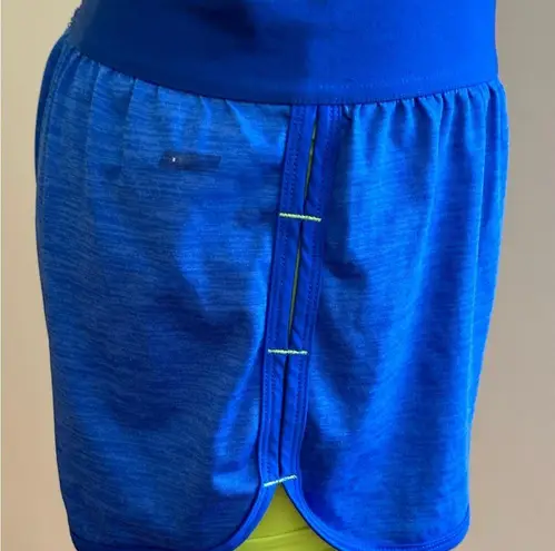 Danskin  Now Semi Fitted Blue & Florescent Yellow  Athletic Shorts Sz XS.