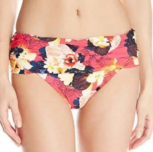 Seafolly Raspberry Pink Multicolor Floral Kabuki Bloom Bikini Swim Suit Sz 10 US