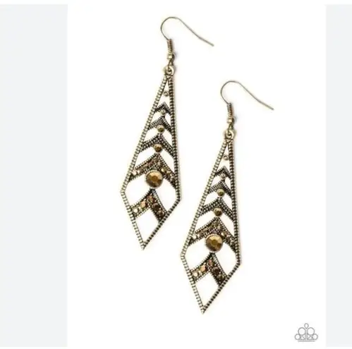 Paparazzi Flared Flair - Brass Earrings