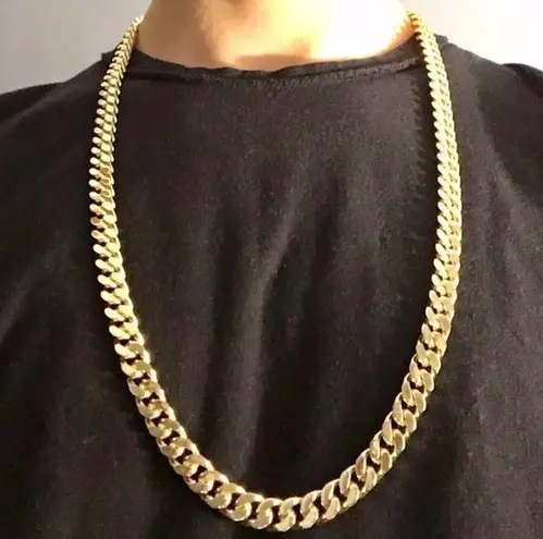 Gold Chain Cuban Link Necklace 30in 10mm