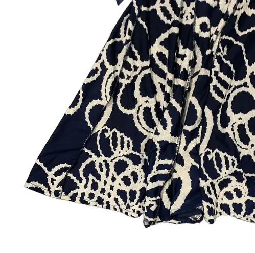 Boutique Haani | Artsy Abstract Swing Dress with Ribbon Waist Tie Size Small Midi Modest