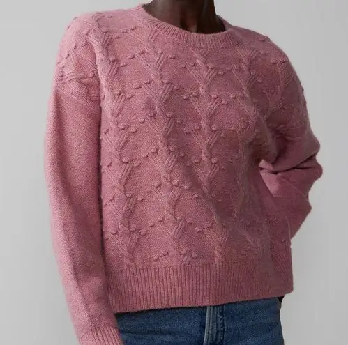 New York & Company Long Sleeve Crew Neck Knit Sweater. Size Large. Mauve Pink