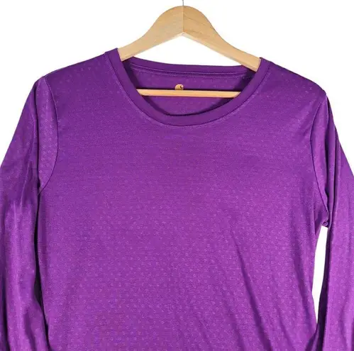 Carhartt  Shirt Women Medium Purple Casual Tee Long Sleeve Top Relaxed Fit