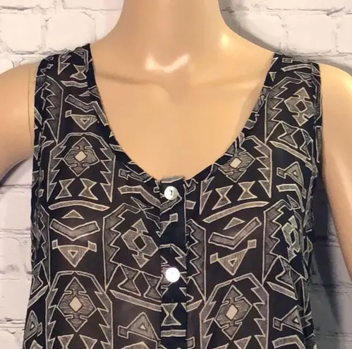 B Jewel B. Jewel Semi-Sheer Tank Top Lace Inset M