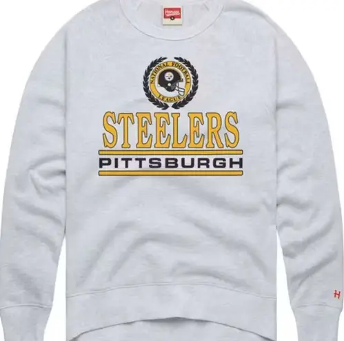 NWT Homage Pittsburgh Steelers Gray Collegiate Crest Long Sleeve Sweatshirt XL
