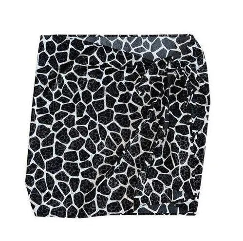 MiracleSuit Sarong Swimsuit Coverup Giraffe Print Black and White XL