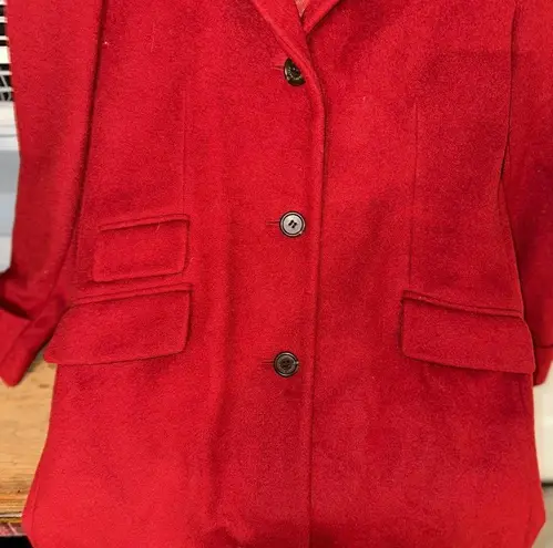 Ralph Lauren Lauren Single Breasted Red Wool Pea Coat BNWOT size 2 LAST …