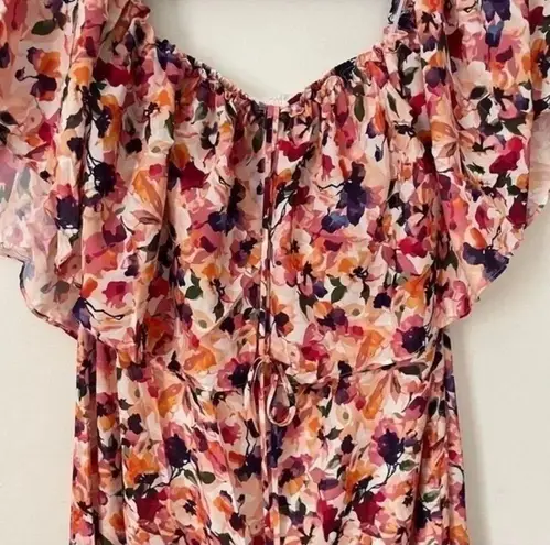 Catherine Malandrino off shoulder halter tiered dress Size medium