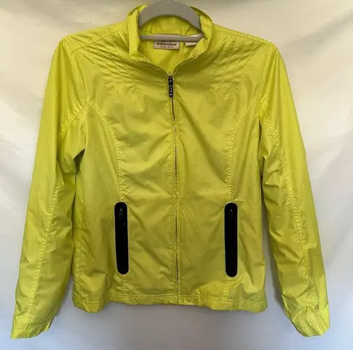 ep pro  Tour Tech Womens Jacket Size Small Golf Full Zip Neon Yellow Pockets