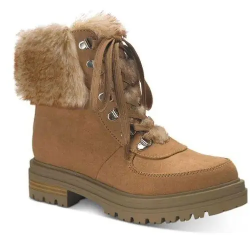 New, Sun + Stone Womens Orlaa Ankle Round Toe Winter & Snow Boots Tan Size 6