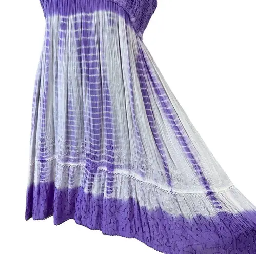 Raya Sun Crepe Crochet Bust Tie Dye Spaghetti Dress Cover Up