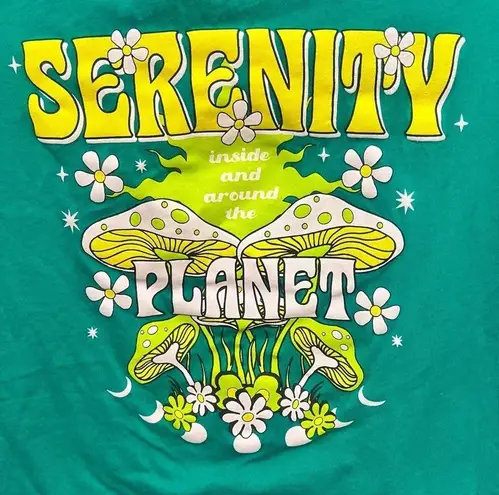 French Pastry Serenity inside and around the Planet 100% cotton crop top size L