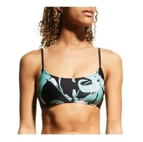 Tanya Taylor NWT Tropical Kaia Bikini Swim Top Adjustable Straps L Black Pink